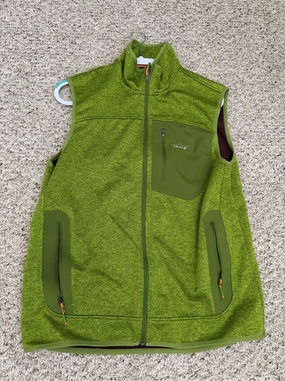 Orvis Men's Olive Green Full-Zip Fleece Vest